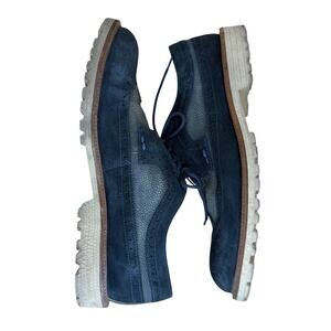 Kenneth Cole Slow N Steady Oxfords Men’s 11 Blue Leather Wingtip XL Extra Light